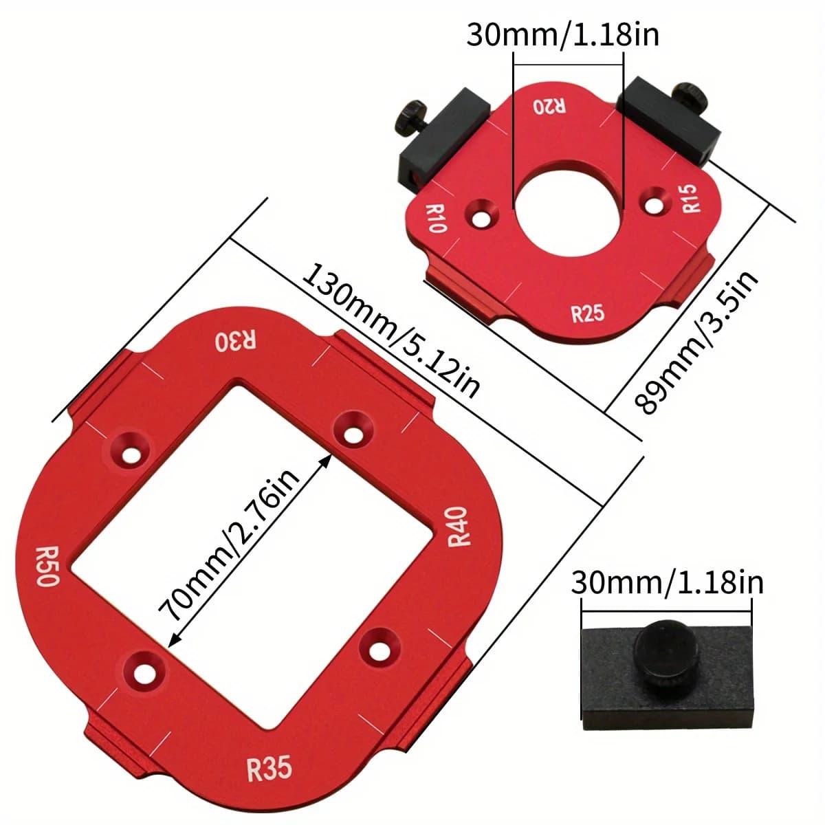 Alumiiniset pyöristyssablonit R10–R50
