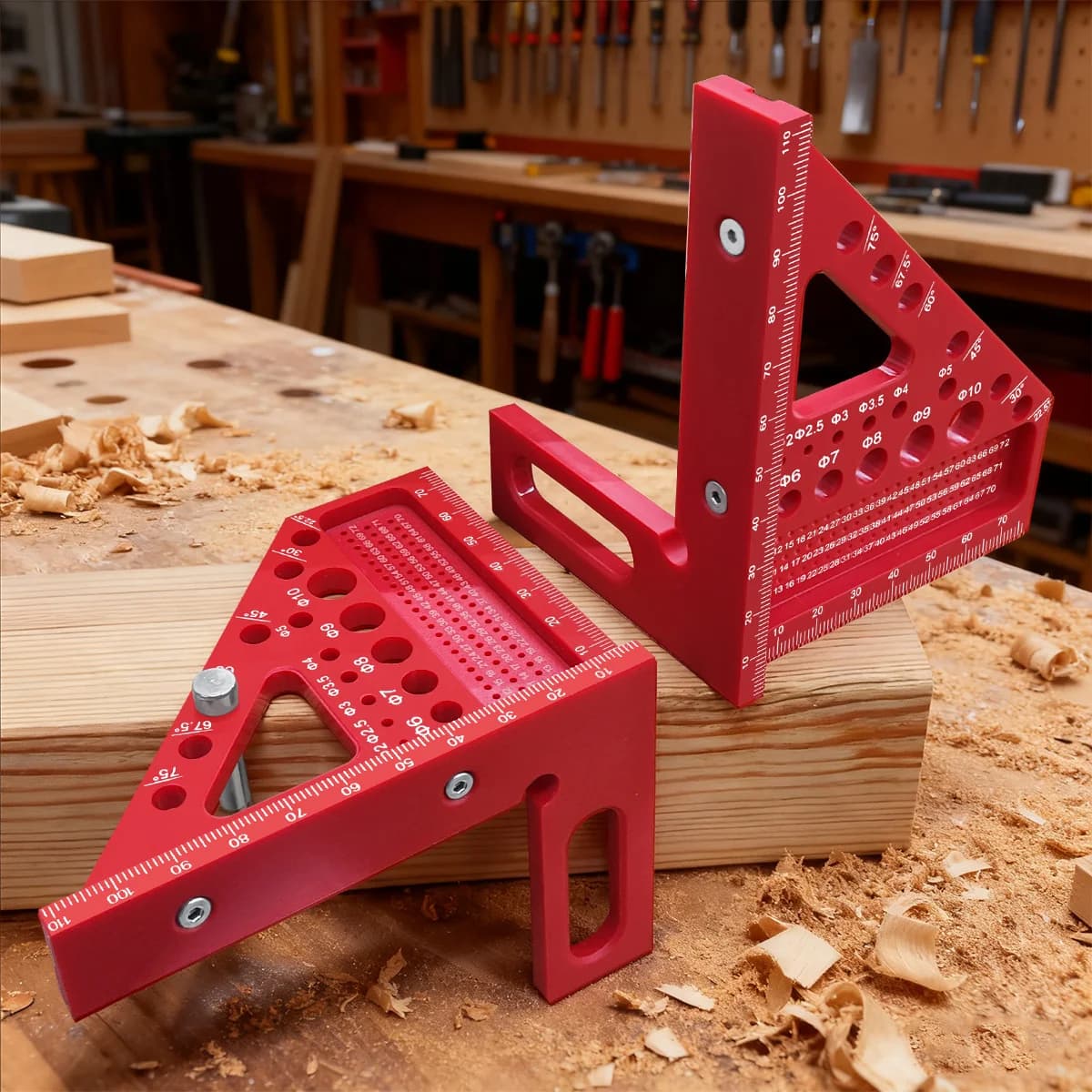 3D monikulmainen muovinen mittaviivain kulmamerkinnällä