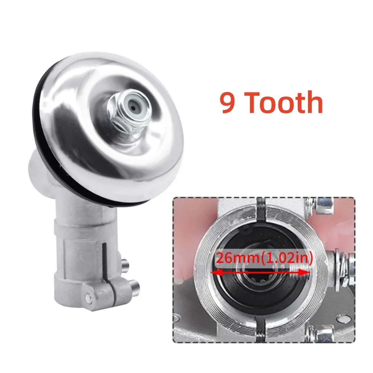 Trimmerin vaihdekotelon pää 26/28 mm ruohotrimmereihin