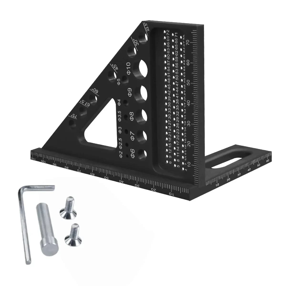 3D monikulmainen muovinen mittaviivain kulmamerkinnällä
