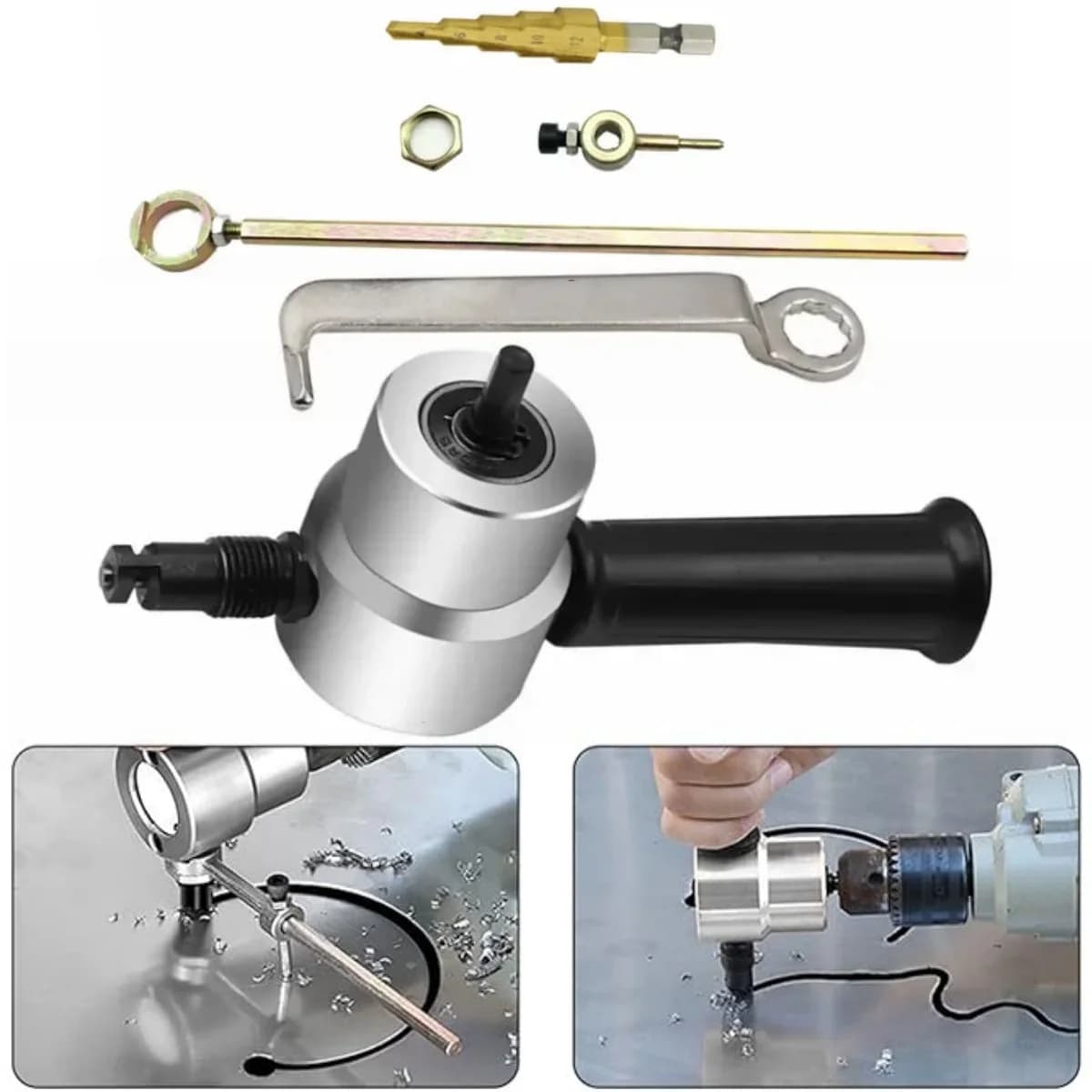Sähköporakoneen levyleikkuri-liitepellille